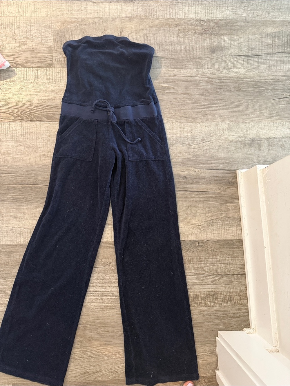 Juicy Couture Vintage Navy Terry Jumpsuit with Drawstring Waist